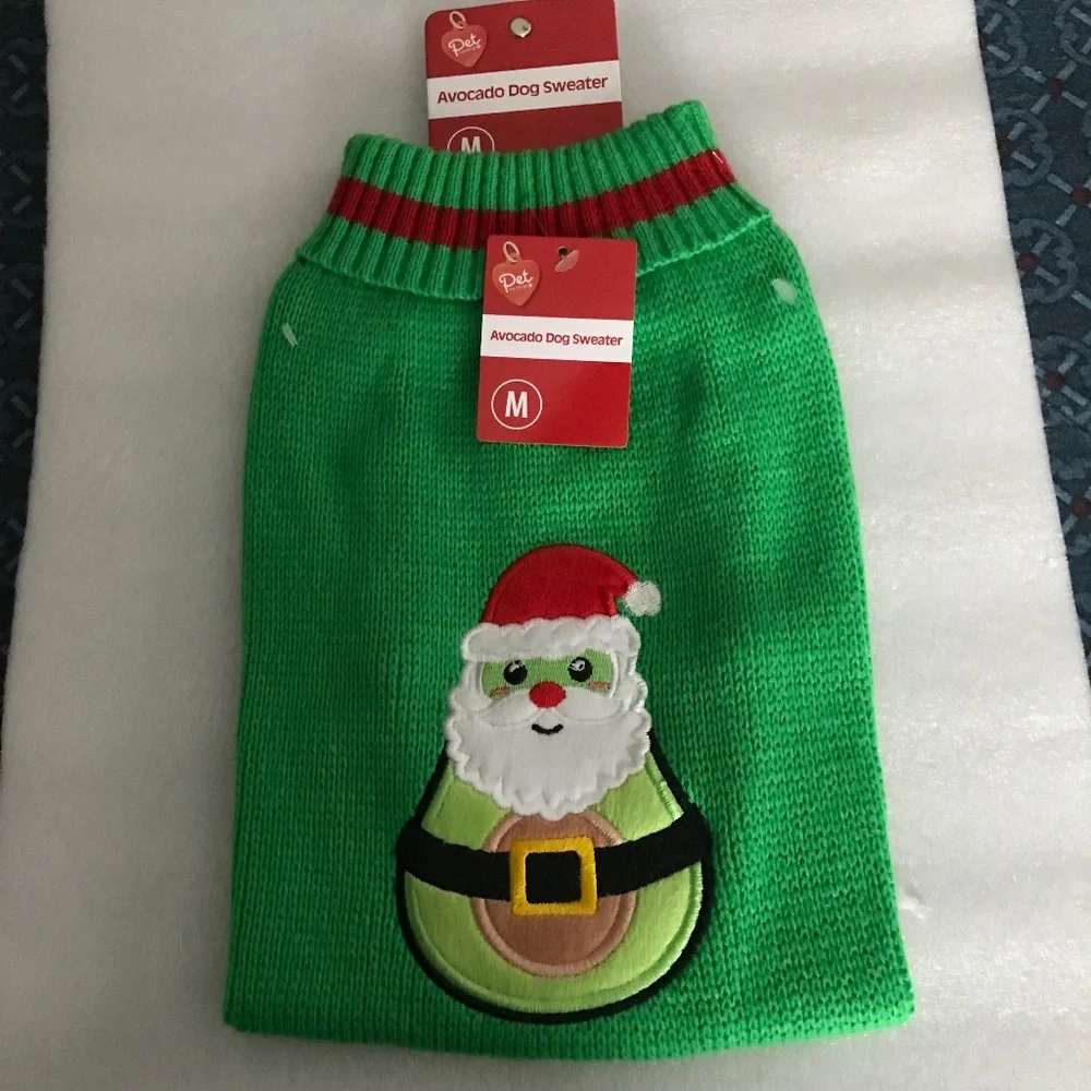 Pet Central Avocado Dog Sweater NEW Size M-14”/35.56cm